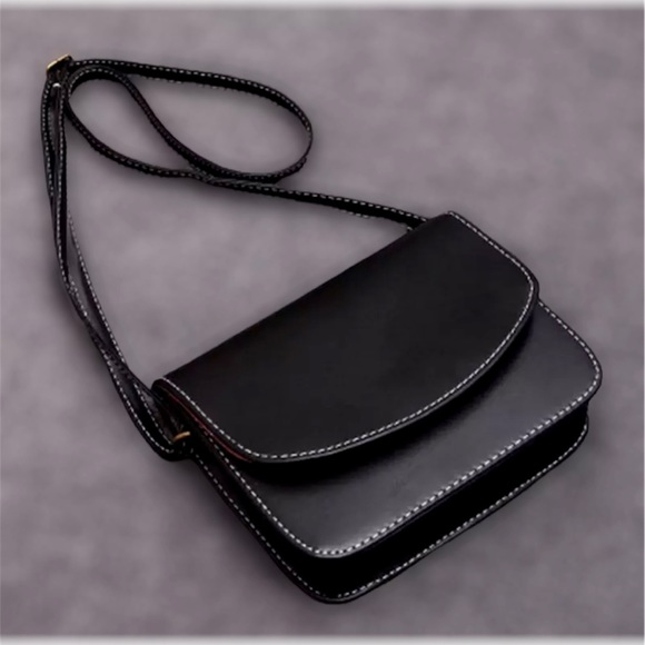 🎁FREE W $35 PURCHASE Faux Leather Handbag Bag Crossbody Satchel Gift Minimalist - Picture 3 of 14